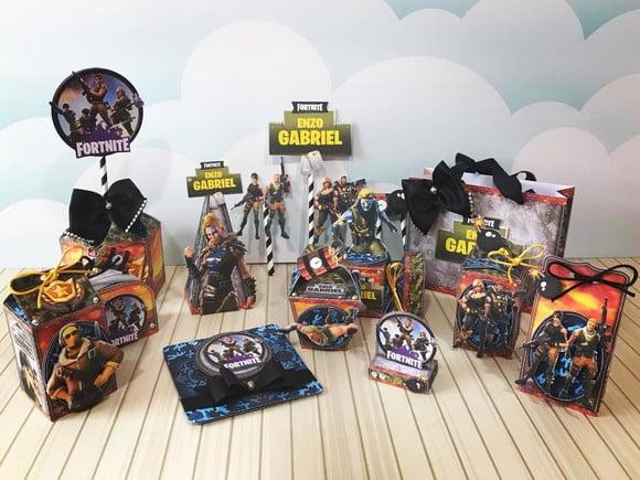 Arquivo Silhouette e pdf Festa Fortnite Luxo