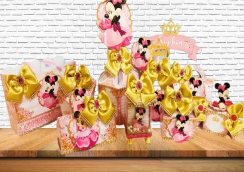 Arquivo Caixa Silhouette e pdf Minnie Rosa Princesa Luxo