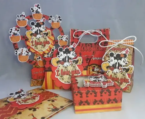Arquivo Silhouette Mickey e Minnie Vintage s/ Roda Gigante