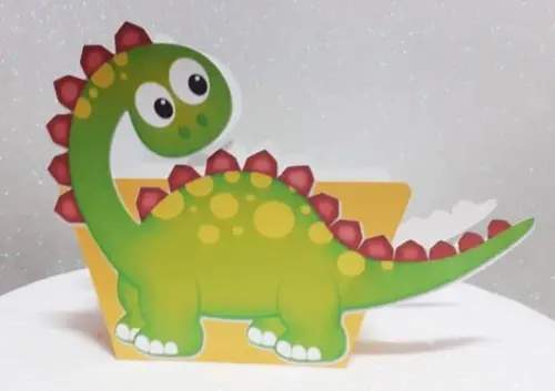 Arquivo Silhouette Caixa Centro de Mesa Dinossaurinho Fofo