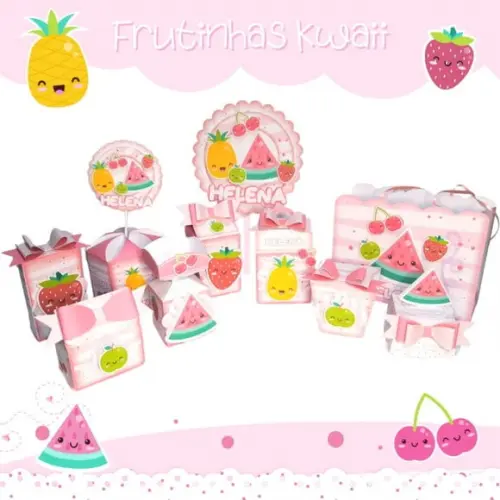 Arquivo Máquina Silhouette Frutinhas Kawaii
