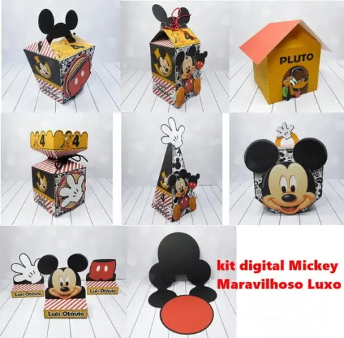 Arquivo Caixa Silhouette Mickey Luxo