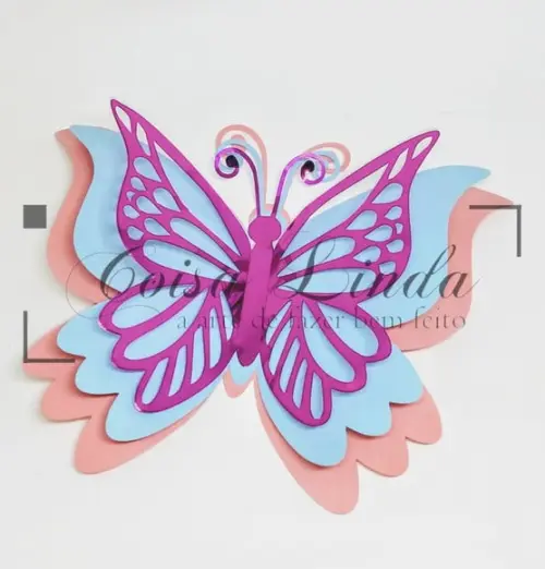 Arquivo de Corte Studio Silhouette Borboleta Tripla Camadas