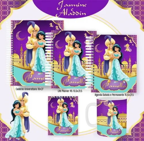 Combo de Capas Volta Ás Aulas Jasmine e Alladin Png/ pdf