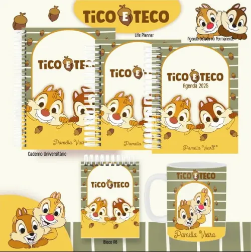 Combo de Capas Volta Ás Aulas Tico e Teco Png / pdf