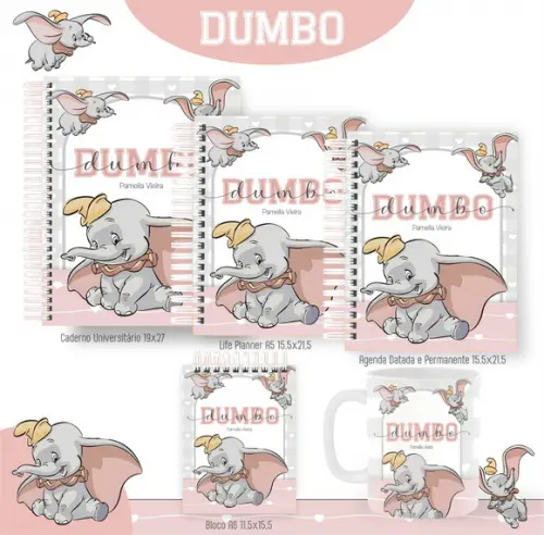 Combo de Capas Volta Ás Aulas Dumbo Png / pdf