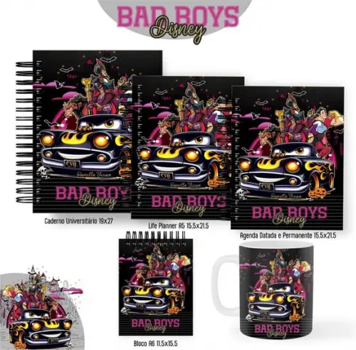 Combo de Capas Volta Ás Aulas Bad Boys Disney Png / pdf