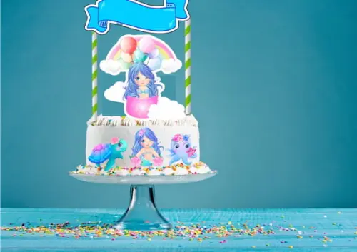 Arquivo Digital Silhouette Topo de Bolo Sereia Linda 5 Luxo