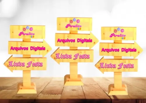 Arquivo Digital Silhouette Totem Setinhas Indicativas Luxo