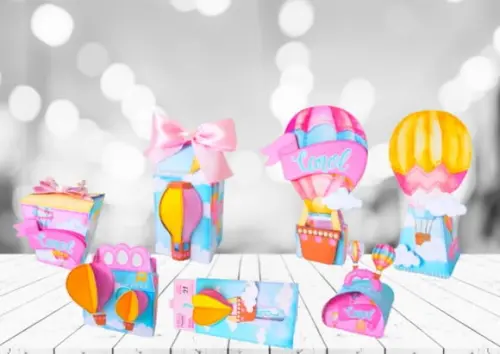 Arquivo Caixa Silhouette Balão Menina Candy Luxo