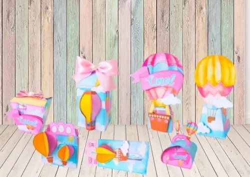 Arquivo Caixa Silhouette Balão Menina Candy Luxo