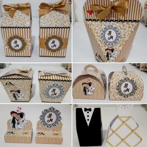 Kit Digital Silhouette Casamento Dourado Luxo