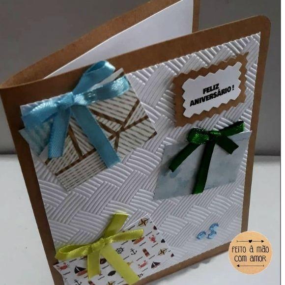 Cartão de Aniversário - Presentes I Rosas e Azuis