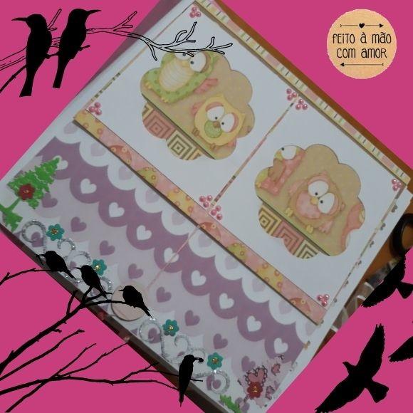 Álbum de Fotos Personalizado Corujinha Feliz