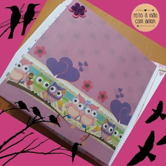 Álbum de Fotos Personalizado Corujinha Feliz