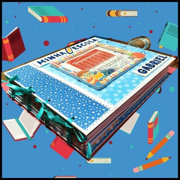 Álbum de Fotos Personalizado Minha Escola Gigante sem Caixa