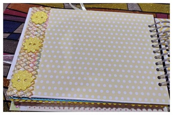 Álbum de Fotos Personalizado Ursinho Bebê - Rosa e Amarelo