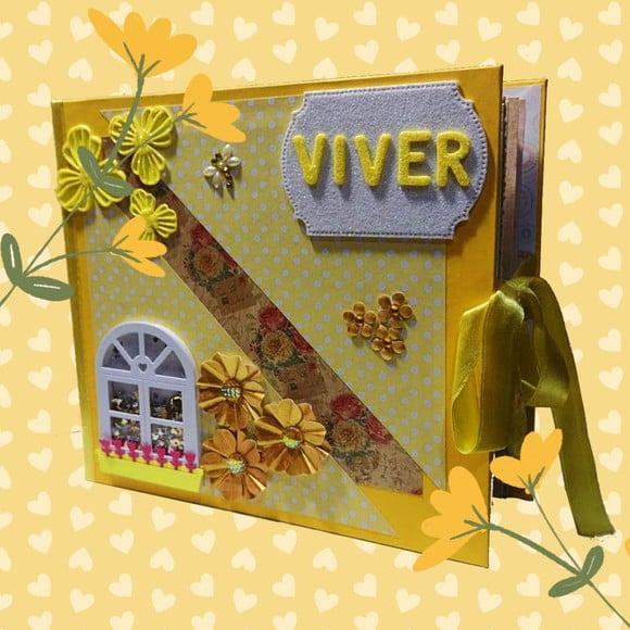 Álbum de Fotos Personalizado Viver Amarelo