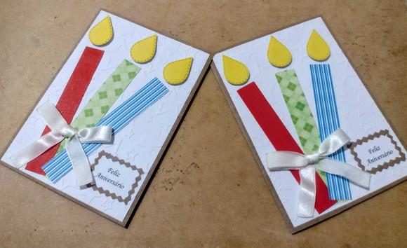 Cartão de Aniversário - Velas Coloridas