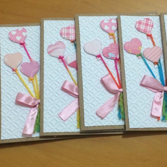 Cartões de Aniversário - Corações Azuis e Rosas