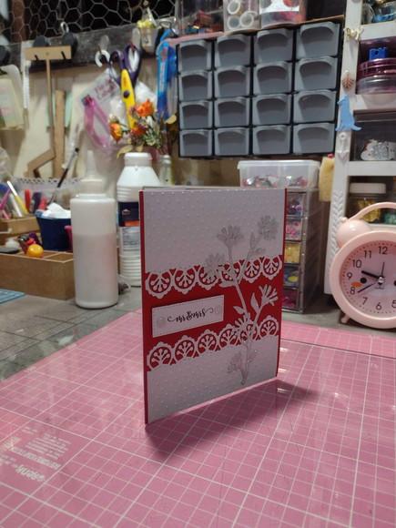 Convite de Casamento - Celebração em Vermelho e Prata