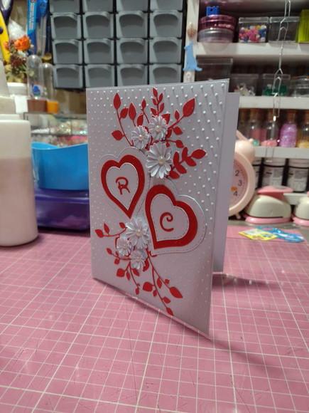 Convite de Casamento - Corações Unidos