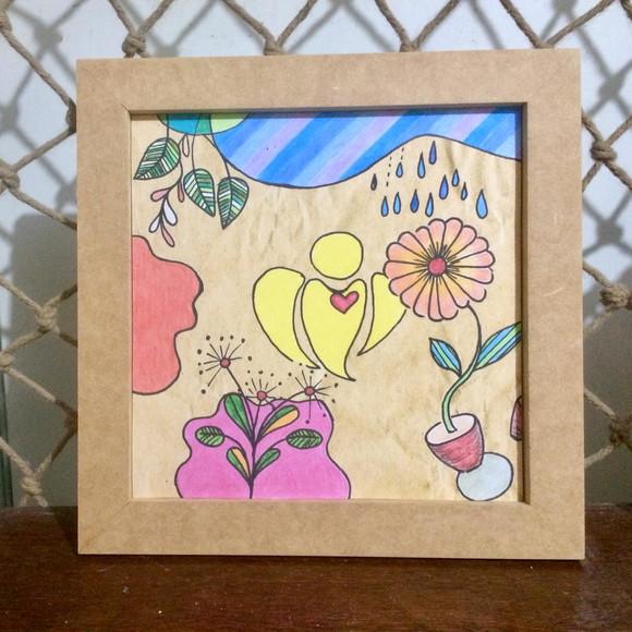 Quadro decorativo Anjos e Flores 1
