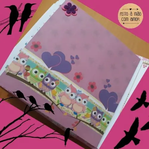 Álbum de Fotos Personalizado Corujinha Feliz