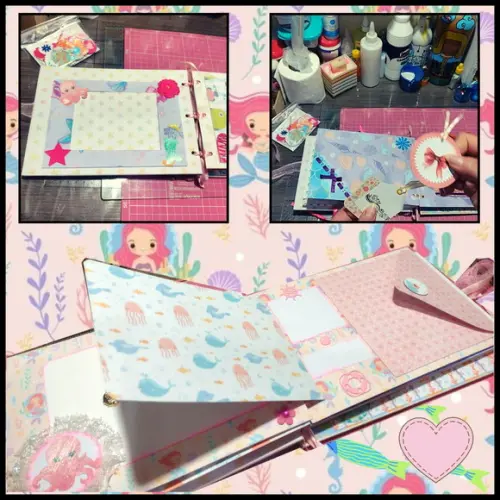 Álbum de Fotos Personalizado Fundo do Mar (versão Feminina)