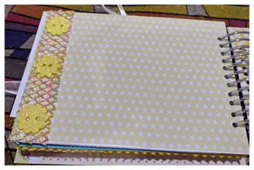 Álbum de Fotos Personalizado Ursinho Bebê - Rosa e Amarelo