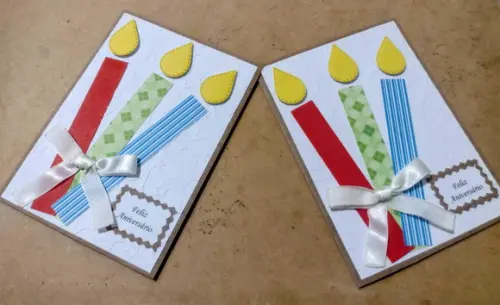 Cartão de Aniversário - Velas Coloridas
