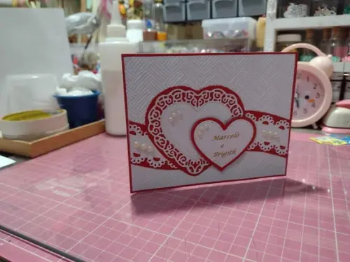 Convite de Casamento - Corações Entrelaçados