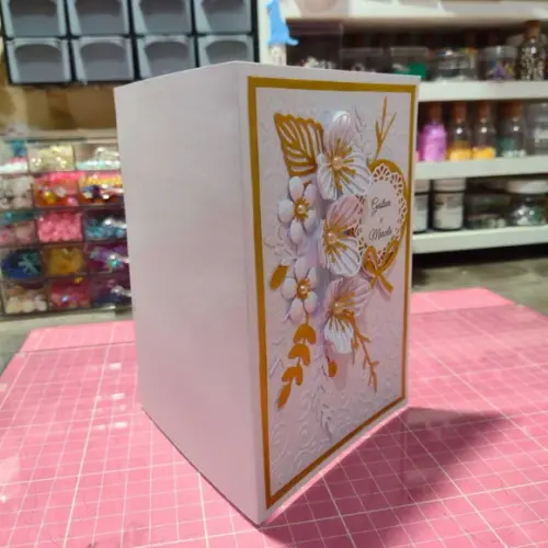 Convite de Casamento - Brilho Dourado