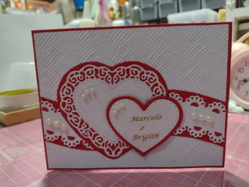 Convite de Casamento - Corações Entrelaçados