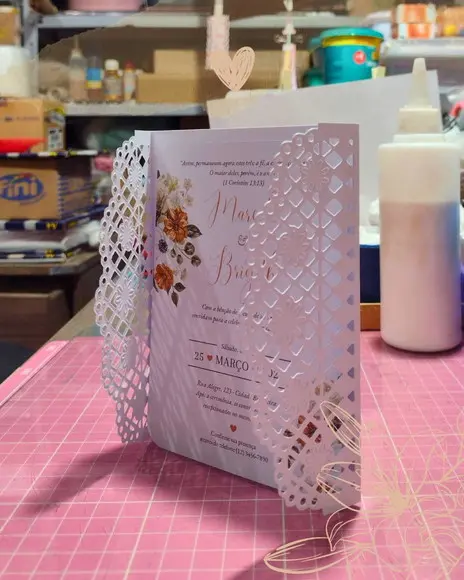 Convite de Casamento - Renda do Amor