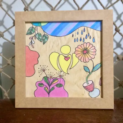 Quadro decorativo Anjos e Flores 1