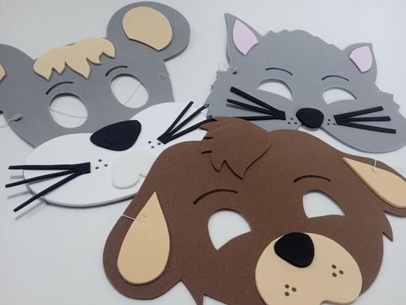 Máscara Trio Cachorro Gato Rato