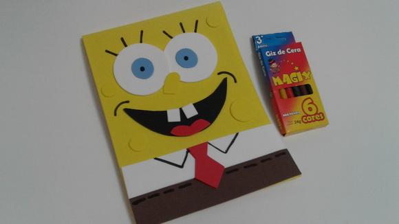 caderno de desenho Bob Esponja