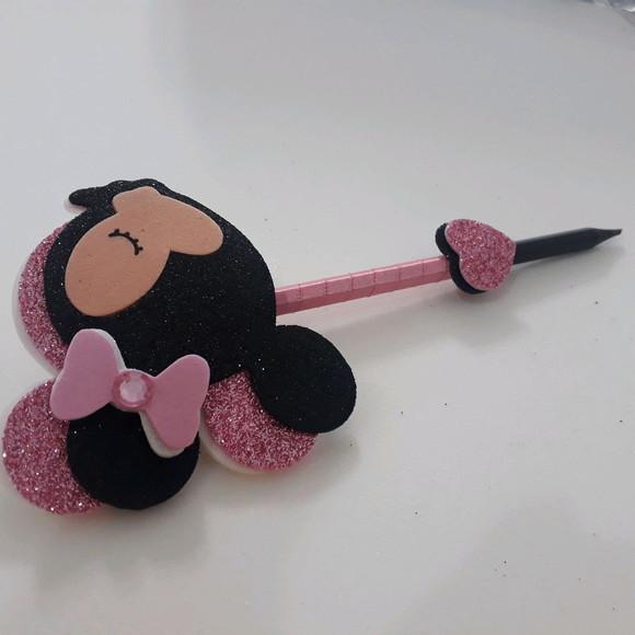10 Lápis Minnie Rosa