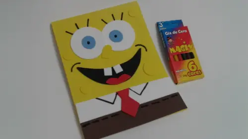 caderno de desenho Bob Esponja