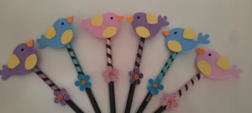 10 Lápis com Ponteira Passarinho