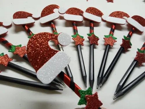10 Unidades Lápis com Ponteira Natal