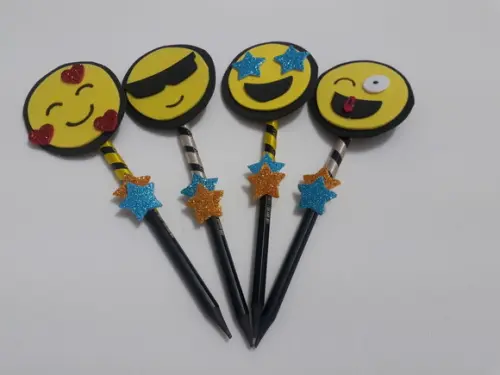 Lápis com Ponteira Emoji