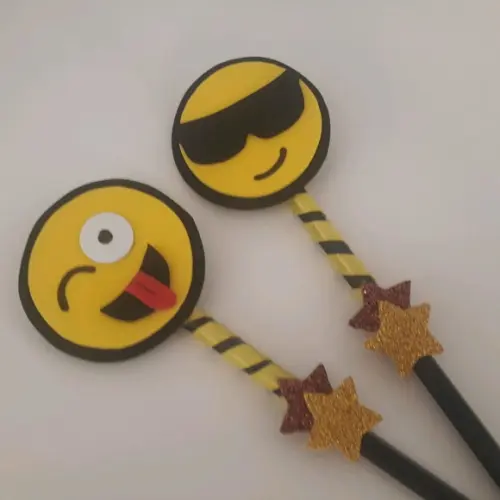 10 Lápis com Ponteira Emoji