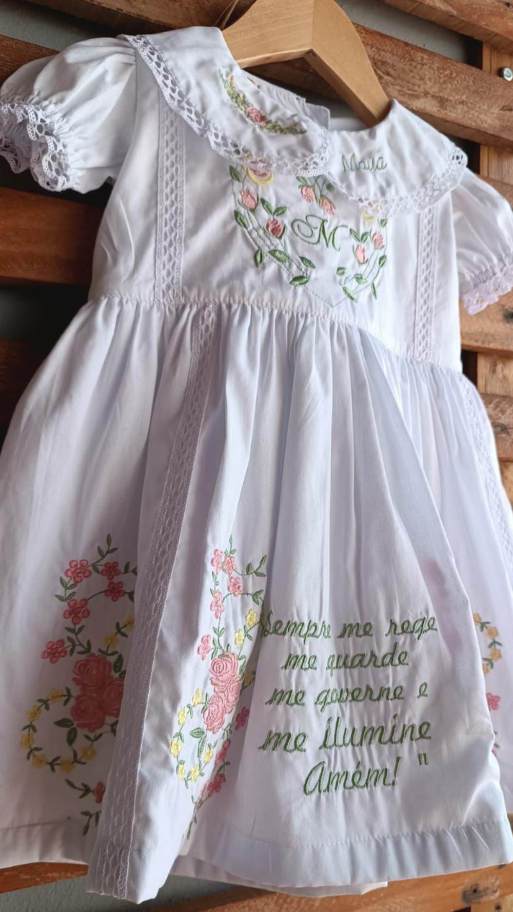 Vestido Branco de Menina para Batizado Personalizado