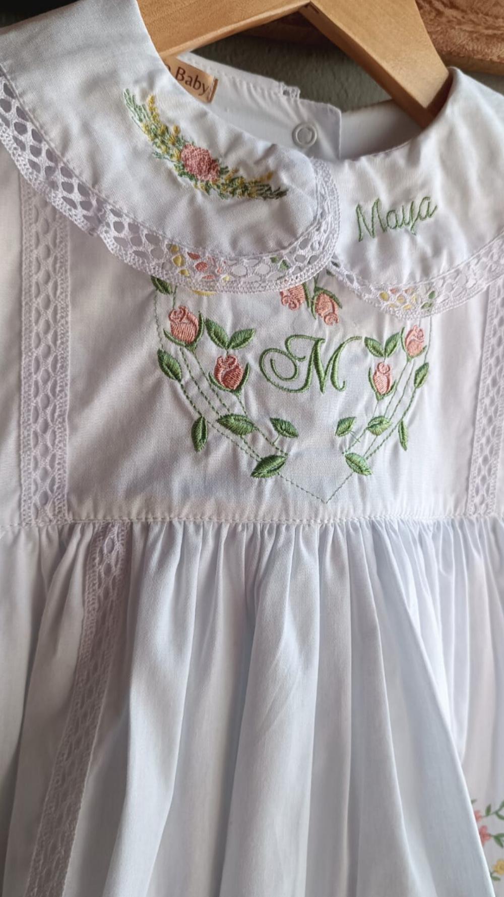 Vestido Branco de Menina para Batizado Personalizado