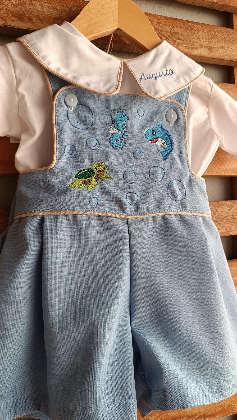 Conjunto personalizada tema fundo do mar