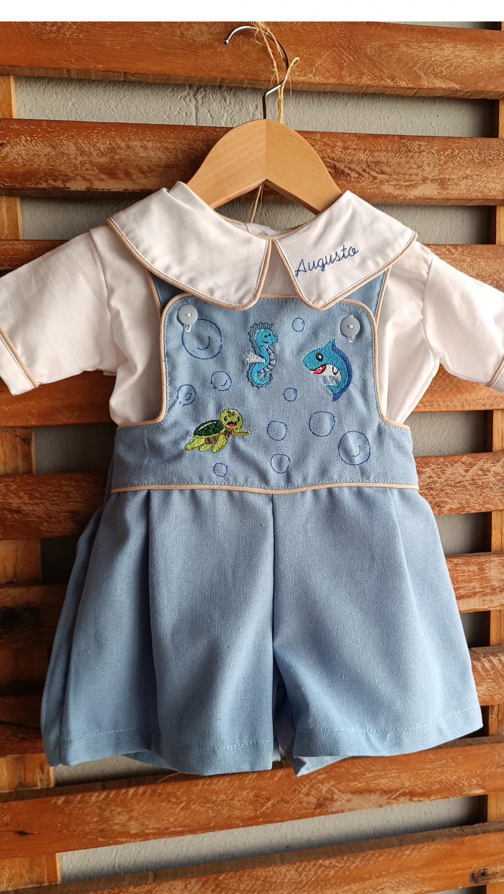 Conjunto personalizada tema fundo do mar