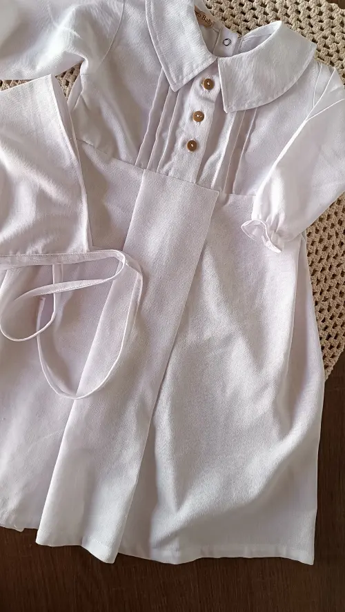 Mandrião e touca para batizado Alva