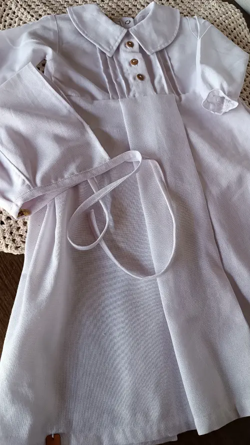 Mandrião e touca para batizado Alva